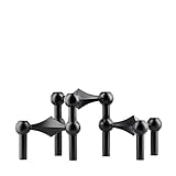 Stoff Nagel Kerzenhalter, Metall, schwarz, 6,5 x 10,2 cm