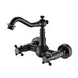 Wasserhahn Pastorale Europäische Wand Waschbecken Messing Schwarz Bronze In Wand Wasserhahn Schwarz Antike Wandbehang Badewanne Wasserhahn