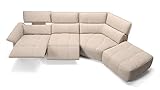 sofanella - Eckcouch Ecksofa Adria Stoff Sofa - Creme