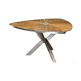 Diamond Garden Lyon Triangel Esstisch, Edelstahl/Recycled Teak, 150x 150 cm