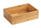 WENKO Bambus Ablage Terra L, praktische Organizer-Box für Schränke und Regale in Küche, Bad und dem gesamten Haushalt, übersichtliche Aufbewahrung von kleinen Utensilien, 22 x 7 x 15 cm, Natur