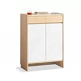 Eingang Schuhschrank Massivholz-Schuhschrank, Haustür-Schuhregal for Eingangsbereich, Aufbewahrungsschrank, Wohnzimmer, kleine Wohnung, weißer Veranda-Schrank Freistehendes Schuhregal ( Color : 72cm/2