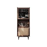 Barschrank Schmaler Weinschrank Kleiner Größe Rattan Integrierter Weinbarschrank Holz Doppeltür Wall Locker Home Weinprayerschrank Weinschrank Aufbewahrung von Flaschen (Color : B)