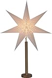 Stehlampe Weihnachtsstern Elice von Star Trading, 3D Papierstern Weihnachten mit Holz-Fuß in Eiche, Dekostern Stehleuchte mit Kabelschalter, E14, Höhe: 85 cm