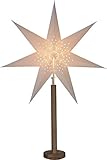 Stehlampe Weihnachtsstern Elice von Star Trading, 3D Papierstern Weihnachten mit Holz-Fuß in Eiche, Dekostern Stehleuchte mit Kabelschalter, E14, Höhe: 85 cm