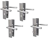 Lager17 GmbH Türbeschlag 4er Set, Edelstahl satiniert für 3 x Zimmertüren und 1 x Bad/WC Türe, Türklinke Türgriff Türbeschlag