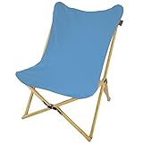 Skandika Liegestuhl Tofte aus Bambus und Baumwolle | XXL Schmetterling Sessel klappbar, 78 x 74 x 98 cm, max. 120 kg | Outdoor Campingstuhl, Klappstuhl für Garten, Balkon und Camping (Niagara)