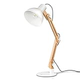 tomons LED Leselampe im klassichen Holz-Design, Schreibtischlampe, Tischleuchte, Lampe mit verstellbarem Arm, Augenfreundliche, Arbeitsleuchte, Bürolampe, Nachttischlampe