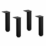 RSBRYSYBJ 4 Stück verstellbare Möbelbeine,Aluminiumlegierung Möbelfüße,Fernsehschrankbeine,Sideboardfüße,Tischbeine,Stützfüße,Metall Sofabeine,Ersatzfüsse,Höhenverstellbar 0-18mm,Schwarz,15cm/5.9in