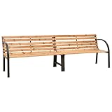 Youuihom Gartenbänke, Verandabänke, Terrassenbänke für den Außenbereich, Doppel-Gartenbank 241 cm Spießtanne Massivholz Geeignet für Gärten, Parks, Terrassen, Balkone, Hinterhöfe