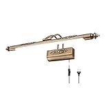 Vintage Spiegelleuchte Bad Mit Schalter Und Steckdose, ACMHNC Braun Golden Badleuchte LED Spiegellampe Badezimmer Wandleuchte Mit Stecker, Einstellbarer Schminklicht 4000K Bilderleuchte,48cm/7w