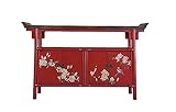 Fine Asianliving Chinesisches Sideboard Rot Tibetisch Inspiriert Handgemalt B143xT37xH87cm China Chinesische Kommode chinesischer Schränke China Möbel Orientalischer Asiatischer