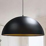 bamyum Lipeo Industrielle Pendelleuchte Schwarz Gold Metall Groß Ø50 cm, Hängelampe Industriell Lampe Vintage Hängeleuchte, Retro Pendelleuchte Esstisch, Pendellampe, Esszimmerlampe, Küchenlampe