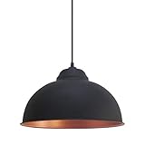 EGLO Pendellampe Truro 2, 1 flammige Vintage Pendelleuchte im Industrial Design, Retro Hängelampe aus Stahl, Farbe: Schwarz, kupfer, Fassung: E27