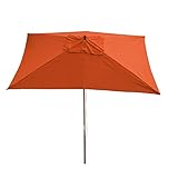 Mendler Sonnenschirm Florida, Gartenschirm Marktschirm, 2x3m Polyester/Holz 6kg - terracotta