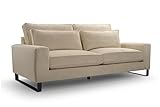 ALTDECOR Wohnzimmer Couch, Polstercouch rückenecht gepolstert, ideal als Gästebett 221x104x90 Beige