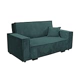 Mirjan24 Sofa Viva Star Cord III mit Schlaffunktion, 3 Sitzer Polstersofa mit Bettkasten inkl. Kissen, Schlafsofa, Bettsofa, Sofagarnitur, Farbauswahl, Wohnlandschaft (Poso 125)