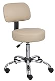 Boss Office Products Be Well Medical Spa Hocker mit Rückenlehne, Beige