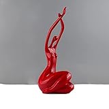 LGYKUMEG Abstrakte Frau Nackt, Nackte Frau Bücherregal Dekor, Skulpturen Modernes Dekor Home Glaskunst Frau Isabella Skulptur Nackte Finesse Handwerk für Wohnzimmer Dekor,Rot,12 * 15 * 34CM
