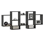 MATKAM Polon BIS Wandregal in moderner Optik, B/H/T 147 x 65 x 21 cm, laminierte Möbelplatte 18 mm, in verschiedenen Ausführungen erhältlich, max. Belastung 20 kg (Anthrazit Grau)