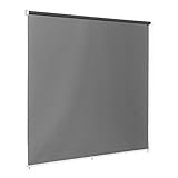 Ventanara® Außenrollo Screen Rollo Senkrechtmarkise Balkonrollo Sichtschutz Rollo Beschattung 140 x 140 cm Anthrazit