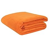 ZOLLNER Kuscheldecke, 150 x 200 cm, Baumwollmix, 425g/qm, orange