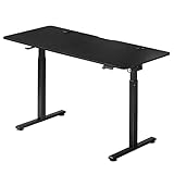 Juskys Höhenverstellbarer Schreibtisch 140x60cm - Elektrisch stufenlos verstellbar Bürotisch Sitz- & Stehtisch Speicherplatz Memory-Funktion - Schwarz