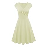 Zylione Damen-Weste, verlängert, ärmellos, V-Ausschnitt, Tunika, T-Shirt, lässiges Sommerkleid, lockere Unterseite, C-Beige, 48