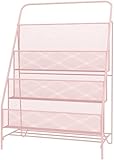 Bücherregal Bücherregal Aus Schmiedeeisen, Modernes Bücherregal, Zeitschriftenregal, Einfaches Boden-Bücherregal, Bücherregal, Bücherregal Bücherschrank Schlafzimmer Büro ( Color : Pink , Size : 43*23