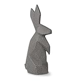 flature Keramik Osterhase Deko Figur - Hasenfigur aus Keramik 28cm hoch als moderne Osterdeko, Dekofigur für Ostern, Frühlingsdeko, als Ostereier Deko, Oster Deko, Geschenk für Frau Kinder (Anthrazit)