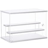 CECOLIC Acryl Vitrine Klarsicht Aufbewahrungsbox Countertop Würfel für Sammlerstücke, Action-Figuren, Miniaturfiguren Staubdichter Schutz Aufbewahren & Organisieren (weiß, 31.5 x 18 x 21.8 cm)