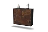 Dekati Sideboard Guben hängend (92x77x35) Korpus anthrazit matt - Front rostigen Industrie-Design - Push to Open