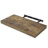 WOLTU Schweberegal Wandregal freischwebend Regal Wandboard Bücherregal Holz Board für Bücher, Bilder, Deko 60x23x3.8cm Vintagebraun RG9319hov