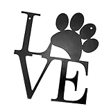 weemoment Love with Paw Wanddekoration – Raumwanddekoration Handwerk – Hundezimmer Zubehör Dekor für Hundeliebhaber – Metall Wanddekoration Liebe Tiere Kunst Heimdekoration