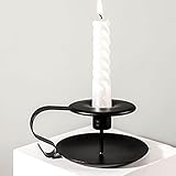 Kegelförmiger Kerzenhalter aus Eisen Im Retro-Stil, Schwarze Kerzenhalter, Kerzenlichtständer mit Griff, Handgehaltener Kerzenständer, Säule, Kerzenlichtständer für Zuhause, Restaurant,(2Stk)
