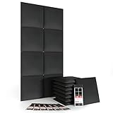 Mollis - Selbstklebende Wandpaneele 30 x 30 cm-Set 16 Stück I Schalldämmung Wandpanelen | Schaumstoff | Wohnzimmer Dekoration - Schwarz