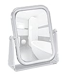 WENKO Kosmetik-Standspiegel Noci rechteckig - klappbar, Spiegelfläche: 15 x 19.5 cm ( B * H ) 300 % Vergrößerung, Acryl, Transparent