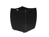 Gavemo Botte: Kaminholzkorb aus Leder Farbe Schwarz, Holzkorb, Feuerholzkorb, Brennholzkorb, Exlusivdesign aus Italien, Limac Design®.