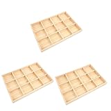 EXCEART 3 Stück Holztablett Holzschmuck Holzschublade Sonnenbrillenhalter Stapelbares Schmucktablett Schmuckschublade Trennwände Ringe Vitrine Schlafzimmer Ohrringschale