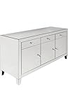 Kare Design Sideboard Luxury, verspiegeltes Sideboard mit Türen und Schubladen, in verschiedenen Ausführungen erhältlich (H/B/T) 77 x 140,5 x 45 cm, Silber