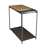 Nachttische, Schlafzimmer-Aufbewahrungstisch, schmaler Couchtisch, doppellagig, für kleine Räume, Badezimmer, Hotel, Wohnzimmer, Sofa, seitlicher Couchtisch, Korbtisch (Farbe: A, Größe: 30 x