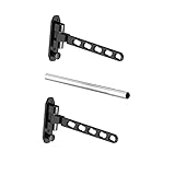 OUSIKA 1 Set hängender Kleiderständer, Clip-Kleiderbügel, Wandmontage, zusammenklappbarer Wäscheständer, Kleiderwandständer, zusammenklappbare Kleiderbügel, Faltbarer Wäscheständer, Silber Bügel