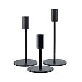 Kerzenständer 3er-Set Schwarz für Stabkerzen Elegant & Luxuriös | Kerzenleuchter in Metall für Esstisch, Wohnzimmer, Schlafzimmer oder Bad | Deko geeignet für Hochzeit, Partys oder Events