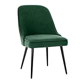 Sessel, Metallbeine, Esszimmerstuhl, Designer-Sitz aus grünem Samt, Bequeme Rückenlehne, Wohnzimmer, Gästestühle, Hocker, Bistro, Küche, Café, Beistellstühle, Höhe 89 cm