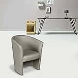 Dmora Sessel mit Bezug aus Kunstleder, grau, 65 x 78 x 60 cm