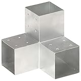 CIADAZ Pfostenverbinder, Holzverbinder, Pfosten, Pfostenverbinder, Pfostenecke, Balkenverbinder, Balkenschuhe, Y-Form Verzinktes Metall 101 x 101 mm