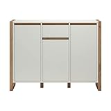 trendteam smart living Dakota Sideboard 3TR 1SK, Weiß/Artisan Eiche, Maße (aufgebaut B x H x T): 113 x 86 x 40 cm