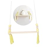 CHILDWEET Pflanzenregal Dekoration Dekorative Gelbe Quasten Für Zuhause Rustikal Nordisch Und Eingangsbereich Achteckiges Im Büro Montiertes Regal Zum Schweben Mit Perlen Regal