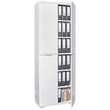 Aktenschrank Aufbewahrungsschrank 80,2 cm x 214,7 cm x 35 cm Büroschrank Schrank Hoch Meerzweckschrank Büromöbel Weiß Bücherschrank Allzweckschrank Für Akten Ordner Ordnerschrank