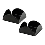 2er-Pack Schwarzer Serviettenhalter Aus Metall, Moderner Horizontaler Papierserviettenhalter Für Esstische, Küche, Restaurant Und Bar-Dekor